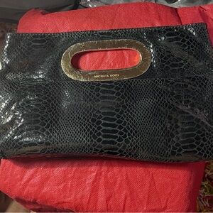 Michael Kors Black Snakeskin Wristlet